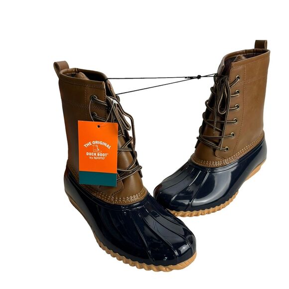 The original Duck Boot by sporto Ariel Tan Blue size 8.5 - Picture 1 of 8